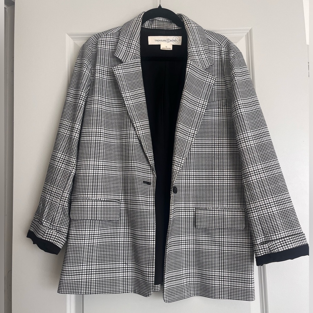 Women’s Gray Oversized Blazer Suit Jacket